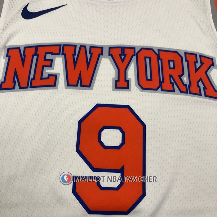 Maillot New York Knicks Rj Barrett NO 9 Association Blanc